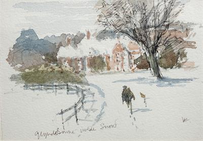 Lot 546 - Hugh Casson (British, 1910-1999)
Glyndebourne in the Snow
initialled and titled in pen
pen and
