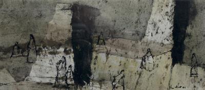 Lot 548 - Theyre Lee-Elliott (British, 1903-1988)
Figures in a landscape, 1985
signed and dated (lower