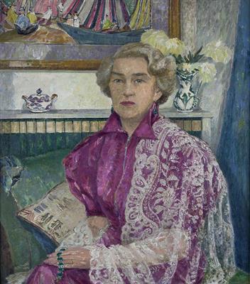 Lot 554 - Rudolph Helmut Sauter (German, 1895-1977)
Viola, the artist's wife, 1950
signed and dated (lower