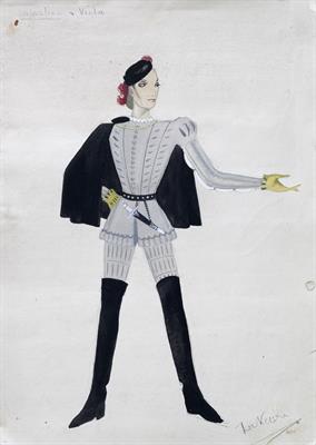 Lot 555 - Doris Clare Zinkeisen (British, 1898-1991)
Six costumes designs for Twelfth Night, circa