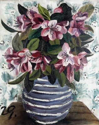 Lot 575 - Joan Gilchrest (British, 1918-2008)
Still life of pink lilies
monogrammed (lower left)
oils on