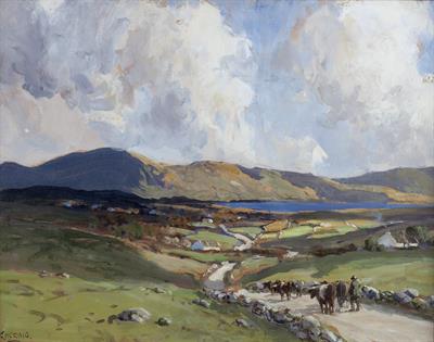 Lot 612 - James Humbert Craig (Irish, 1877-1944)
Arran Moor, County Donegal
signed (lower left)
oils on