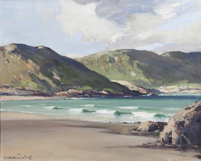 Lot 613 - ‡Maurice Canning Wilks (Irish, 1910-1984)
'Tra-na-Rosann, County Donegal'
signed (lower left)
oils