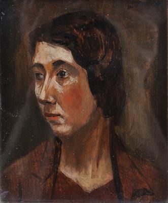 Lot 616 - Gregoire Michonze (Russian, 1902-1982)
Portrait Head, circa 1945
signed (upper right)
oils on