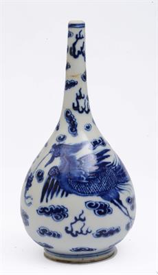 Lot 37 - A Chinese blue and white porcelain bottle vase
