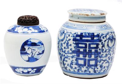 Lot 44 - A Chinese blue and white ovoid jar