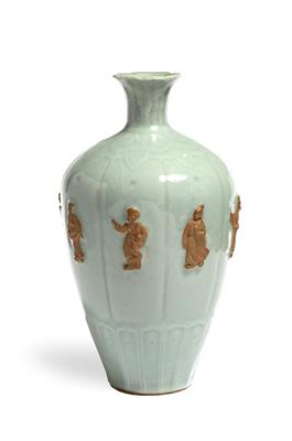 Lot 68 - A Chinese porcelain celadon ground vase