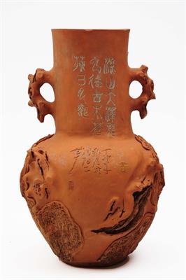 Lot 70 - A Chinese Yixing stoneware rustic vase