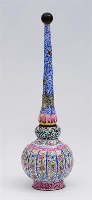 Lot 83 - A Chinese Canton enamel rosewater sprinkler