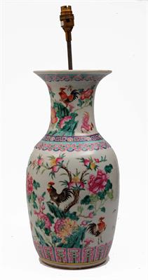 Lot 85 - A Chinese polychrome baluster vase