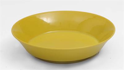 Lot 130 - A Chinese yellow ground porcelain saucer dish