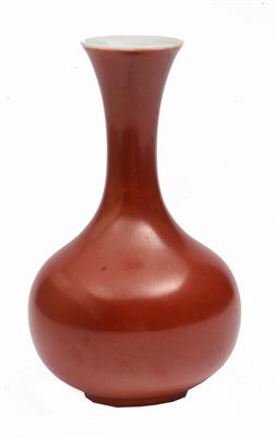 Lot 134 - A Chinese porcelain burnt amber baluster vase