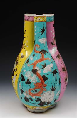 Lot 163 - A Chinese three bottled crocus vase