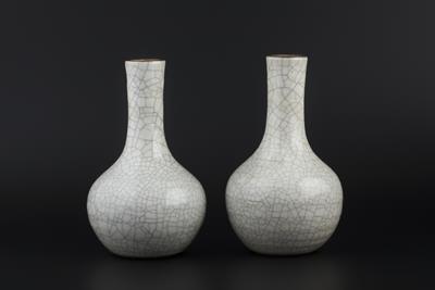 Lot 201 - Two similar  Chinese bottle vases