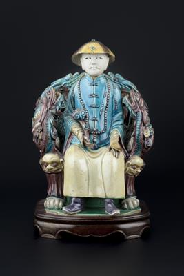 Lot 205 - A Chinese biscuit porcelain figure of a Prince