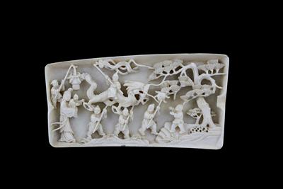 Lot 209 - A Chinese Canton ivory panel