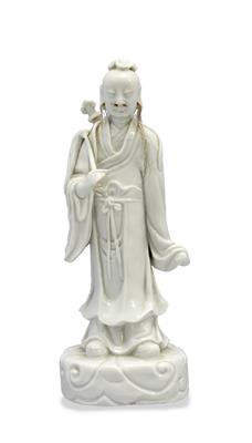 Lot 212 - A Chinese blanc de chine figure of Immortal Lu Dongbin