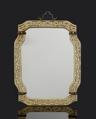 Lot 230 - A Chinese ivory and hardstone mirror