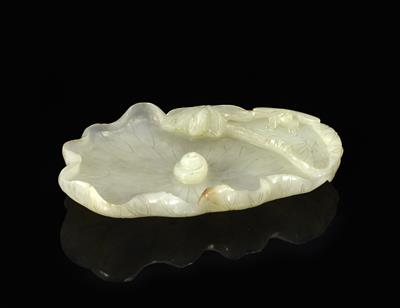 Lot 241 - A Chinese white jade brush washer