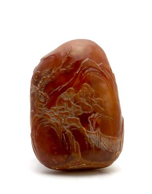 Lot 245 - A Chinese jade reddish brown boulder