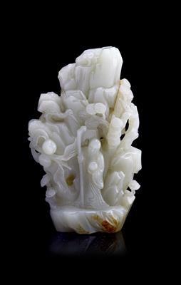 Lot 248 - A Chinese white jade boulder