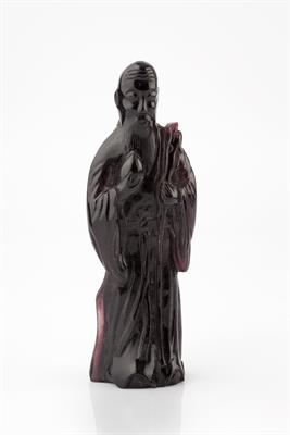 Lot 250 - A Chinese Peking glass standing statue of Shou Lao