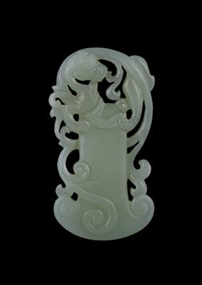 Lot 270 - A Chinese white jade pendant