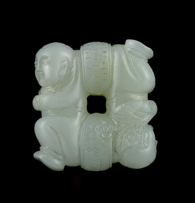 Lot 276 - A Chinese white jade pendant