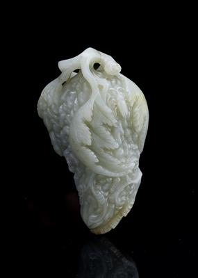 Lot 284 - A Chinese white jade carving