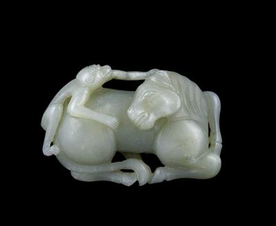 Lot 285 - A Chinese white jade carving