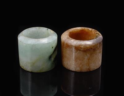 Lot 295 - Two Chinese jade archer's rings