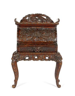 Lot 305 - A Chinese hardwood bureau