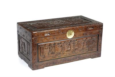 Lot 318 - A Chinese carved trunk