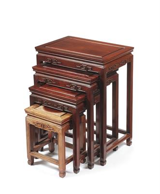 Lot 327 - A Chinese quartetto of hardwood tables