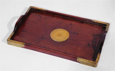 Lot 333 - A Chinese hardwood tray