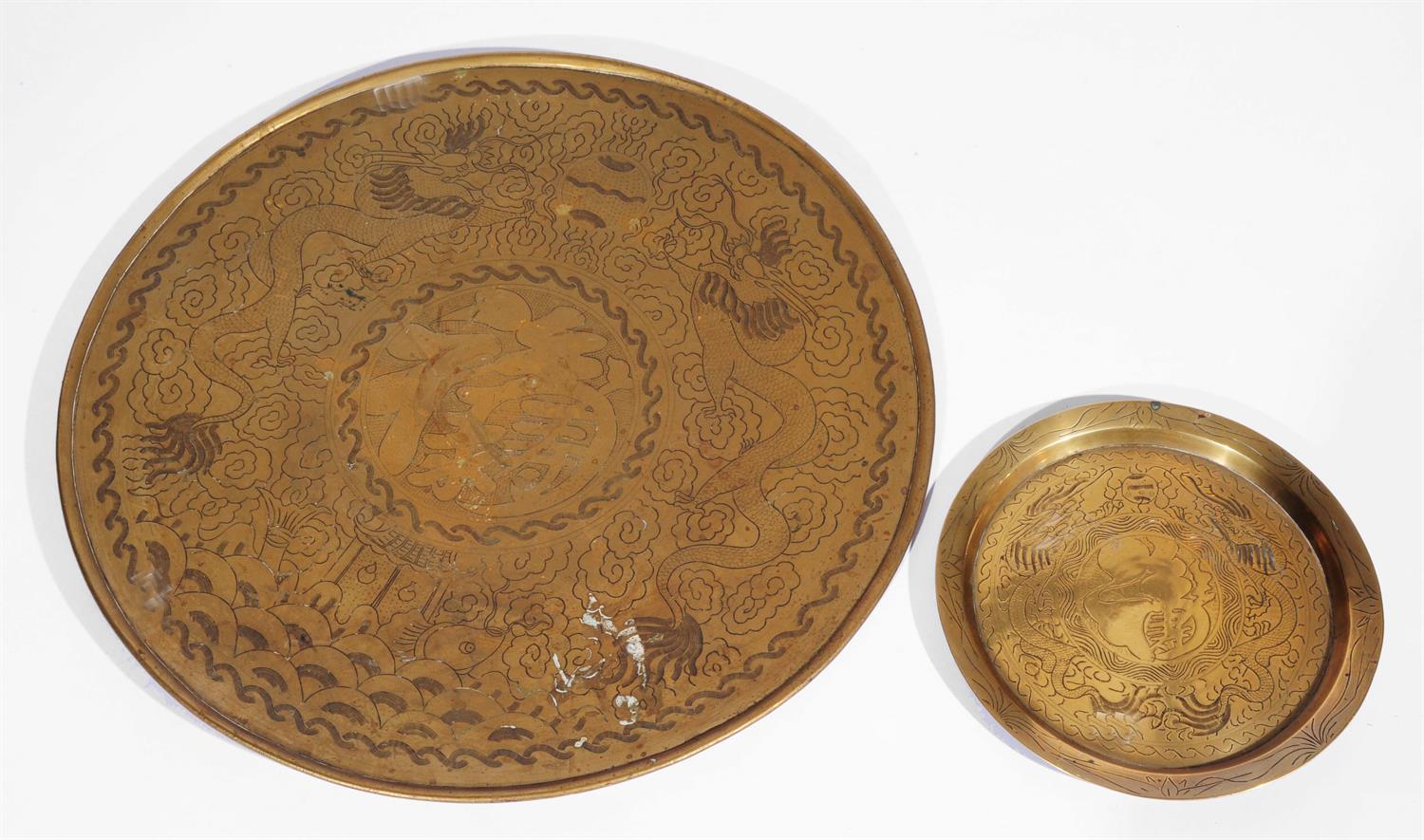 Lot 344 A Chinese Engraved Brass Tray 9502