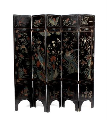 Lot 348 - A Chinese coromandel five fold draft screen