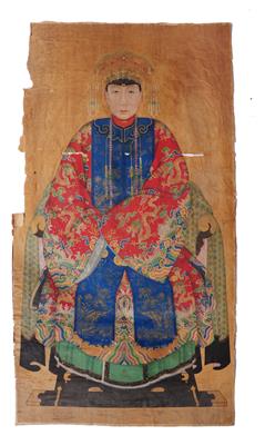 Lot 357 - A Chinese portrait of the Empress Dowager Cixi