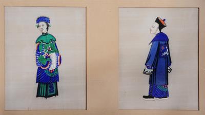 Lot 368 - Two Chinese pith paper studies