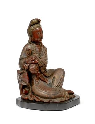 Lot 432 - A Chinese dry lacquer model of Guanyin