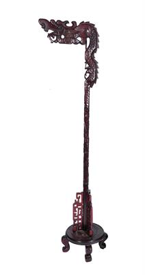 Lot 456 - A Chinese hardwood standard lamp