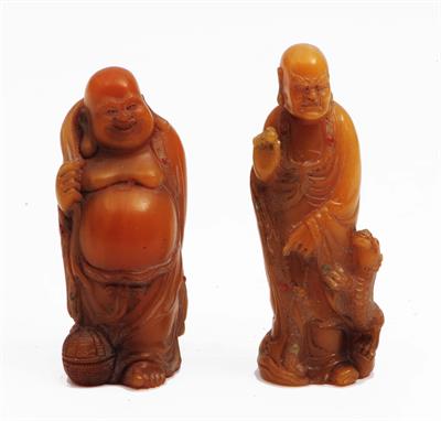 Lot 475 - Two Chinese soapstone Buddhas