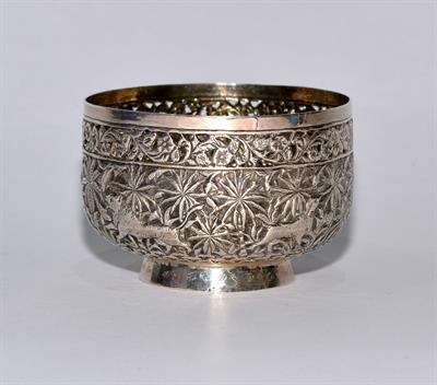 Lot 502 - An Indian silver small pedestal bowl