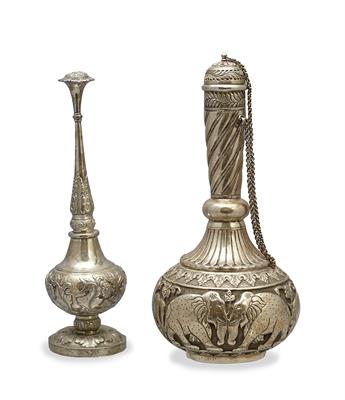Lot 504 - Two Persian silver metal rosewater sprinklers