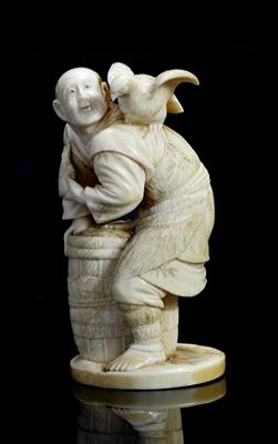 Lot 514 - A Japanese ivory okimono
