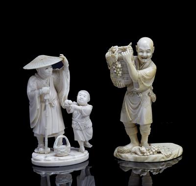 Lot 516 - A Japanese ivory okimono