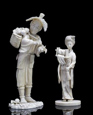 Lot 517 - A Japanese sectional ivory okimono