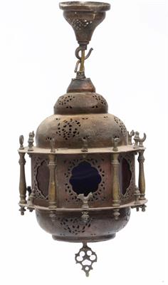 Lot 537 - A Persian engraved hanging lamp