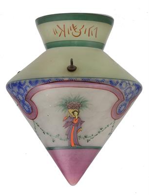 Lot 538 - A Persian style painted mosque lamp