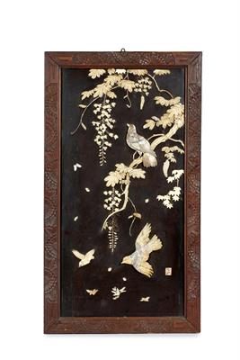 Lot 542 - A Japanese lacquer large panel